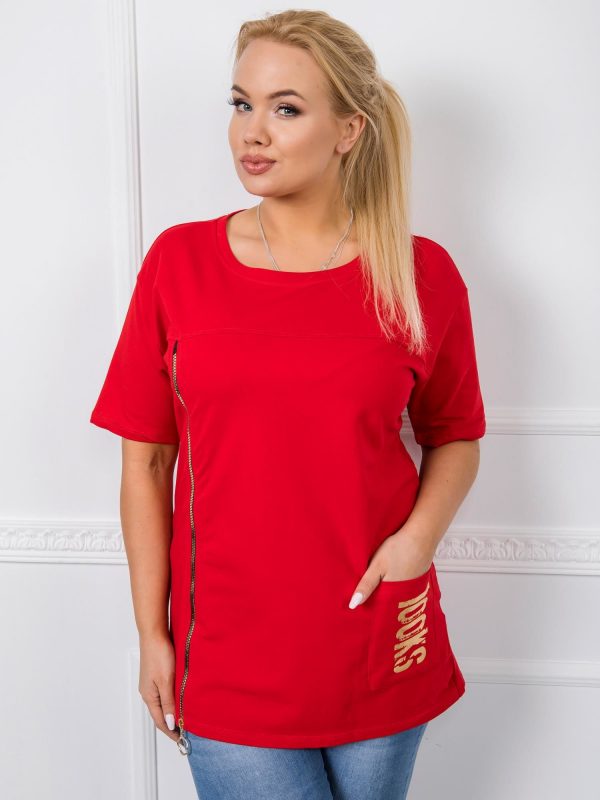 Thea red plus size blouse