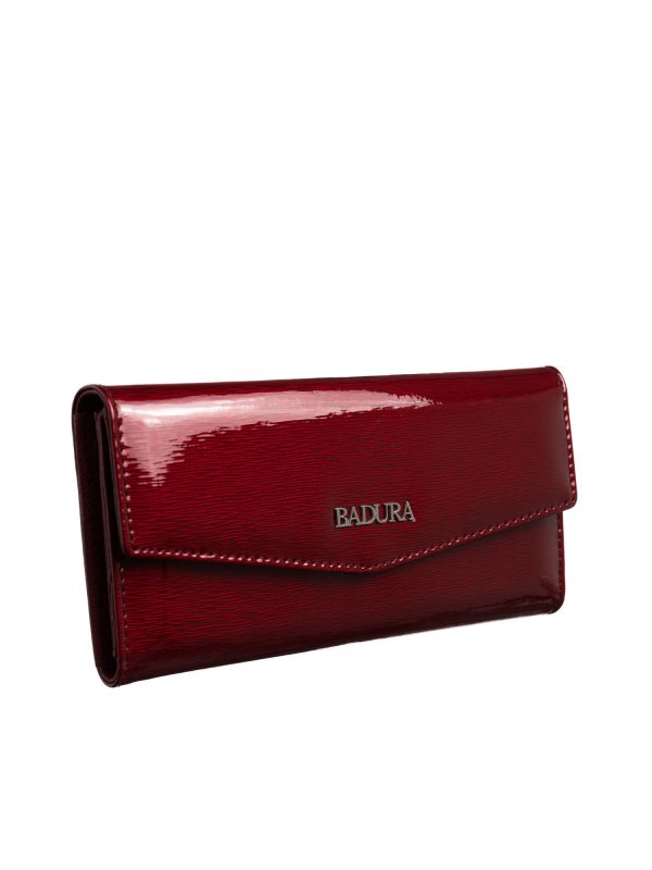 Red patent leather wallet BADURA