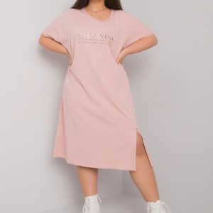 Dirty Pink Plus Size Dress with Slit Lucy