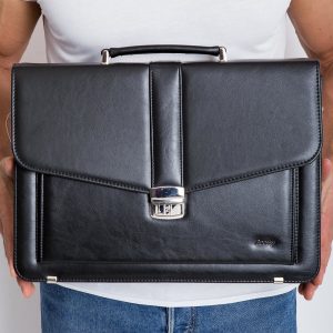 Leather Men's Briefcase Black