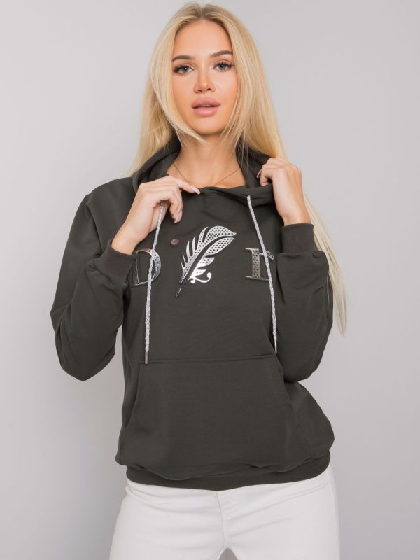 Dark khaki kangaroo hoodie Sheridan