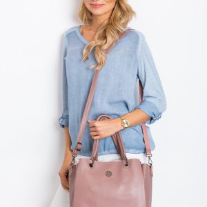 Dirty pink women's bag made of eco leather