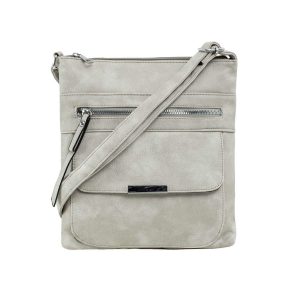 Grey eco leather bag with pockets