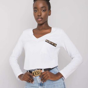 Cecille V Neck White Blouse