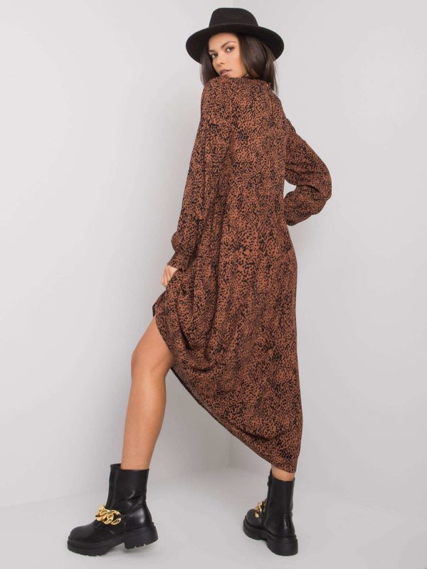 Brown viscose dress Saria FRESH MADE