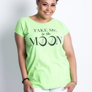 Fluo green T-shirt plus size Moonraker