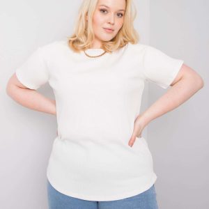 Ecru blouse plus size ribbed Stella