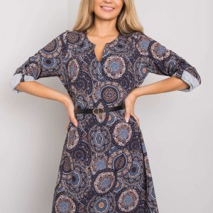 Navy blue dress with Kaipo patterns