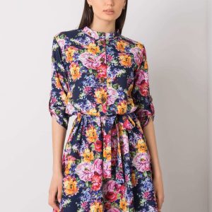 Navy Blue Aggie Floral Dress