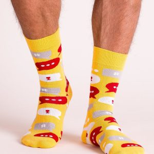 Men's socks with yellow print