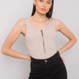 Beige top with pockets Rosalind