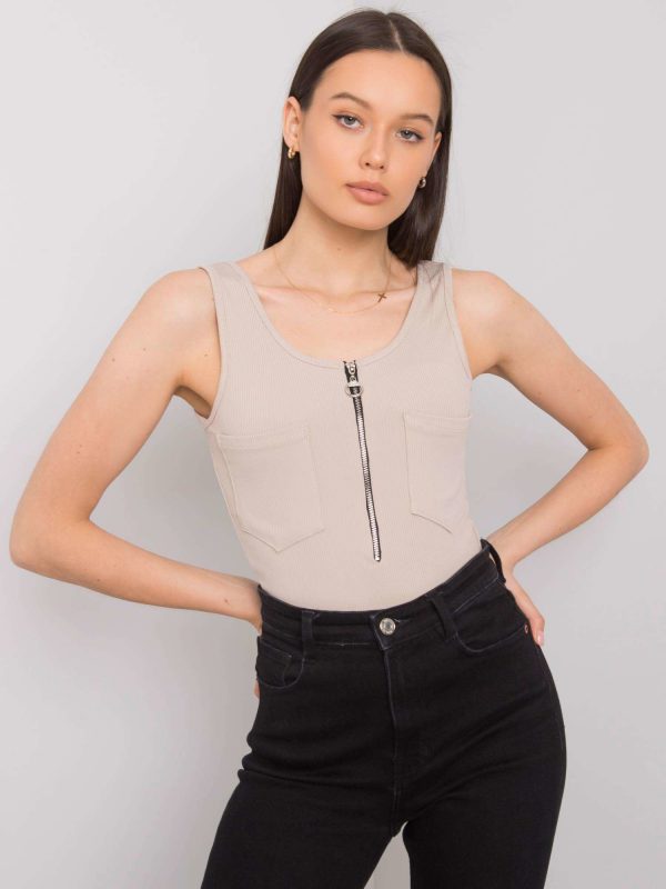 Beige top with pockets Rosalind