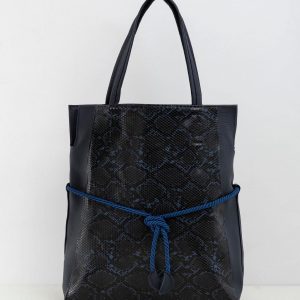 Navy blue bag with snake skin motif