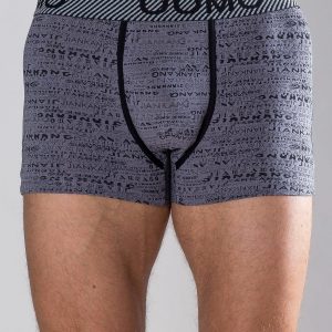 Dark Grey Patterned Boxer Shorts