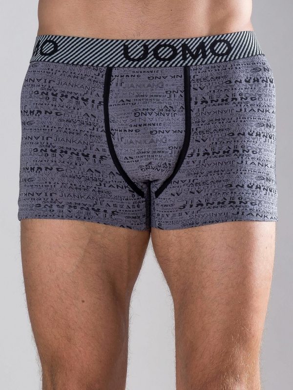 Dark Grey Patterned Boxer Shorts