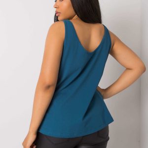 Beitris RUE PARIS Cotton Plus Size Marine Top