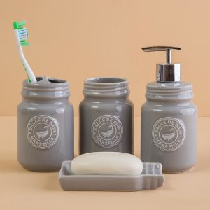 Grey Bathroom Accessories Set