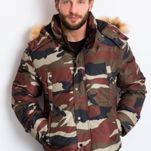 Camo padded jacket for men