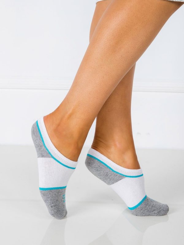 White-turquoise women's feet