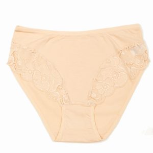 Beige women's panties with lace