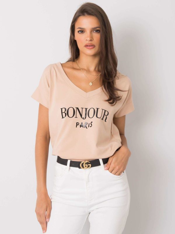 Beige t-shirt with the inscription Emille