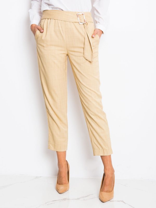 RUE PARIS Beige Trousers Drive