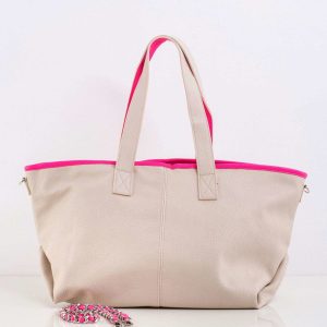 Light beige bag with decorative strap