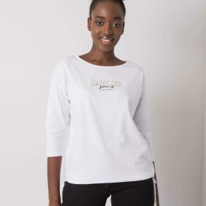 White blouse with minimalist inscription Fernand