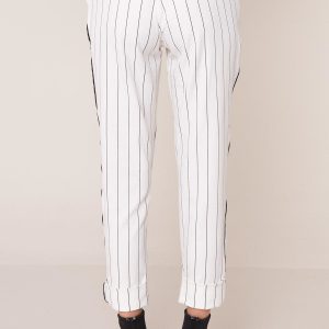 Ecru striped trousers BSL