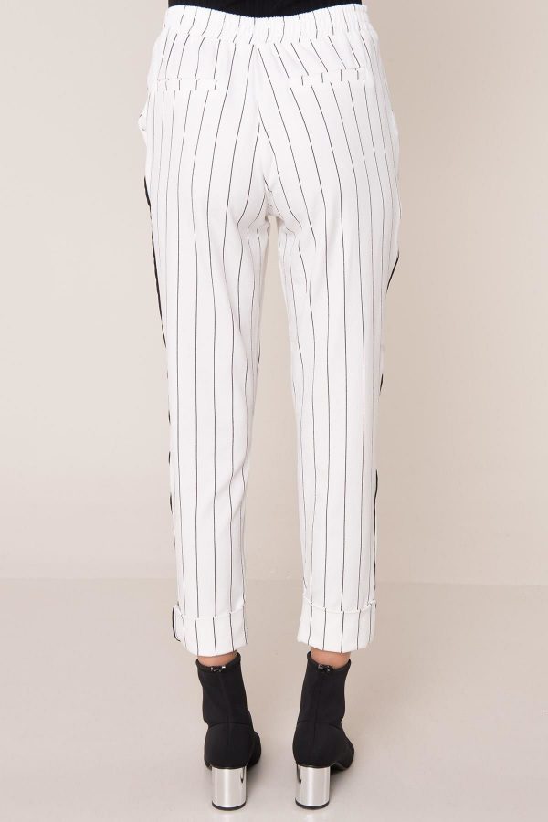 Ecru striped trousers BSL