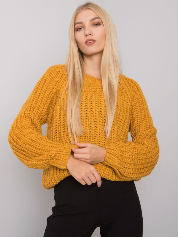 Dark Yellow Women's Knitted Sweater Grinnell RUE PARIS