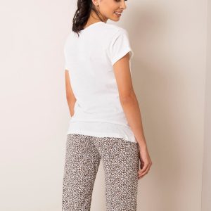 White & Brown Patterned Pyjamas