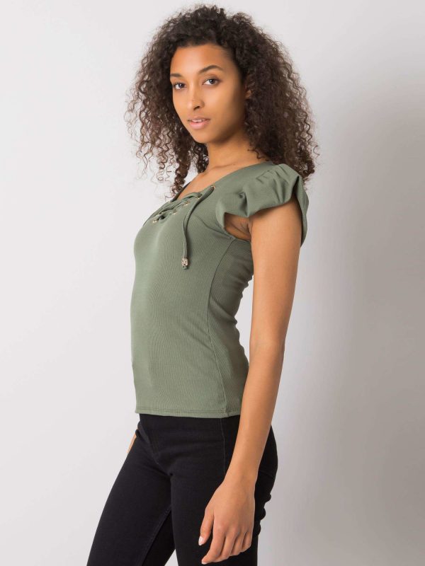 Green blouse with Waverly lacing