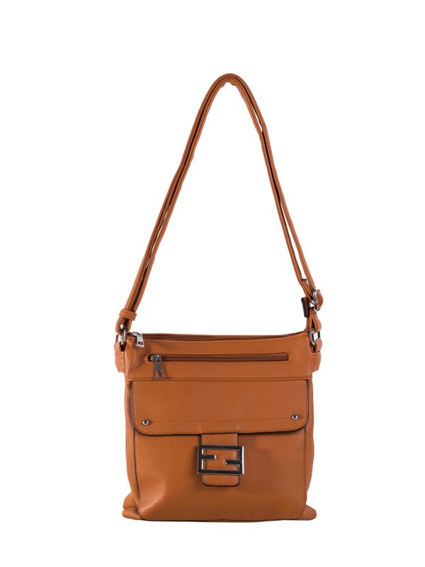 Brown Small Eco Leather Shoulder Bag