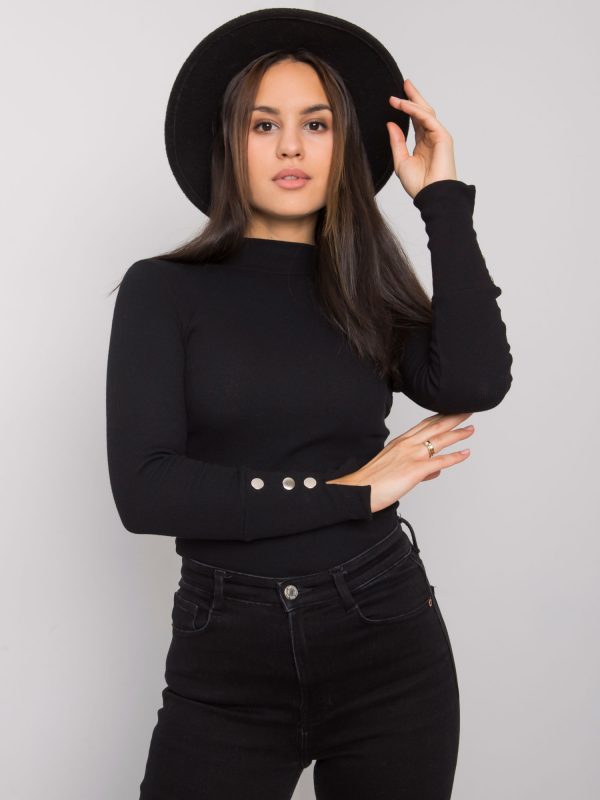 Black Fit Long Sleeve Blouse Marbella RUE PARIS