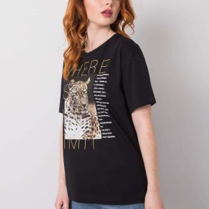 Black Leslie Cotton T-Shirt