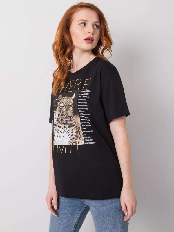 Black Leslie Cotton T-Shirt