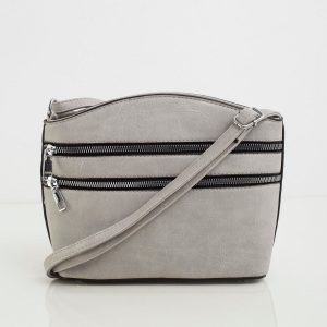 Grey Messenger Messenger with Zippers