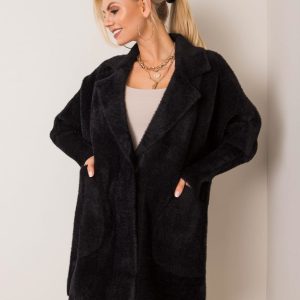 Black alpaca coat Nora