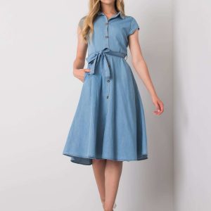 Polly RUE PARIS blue cotton dress