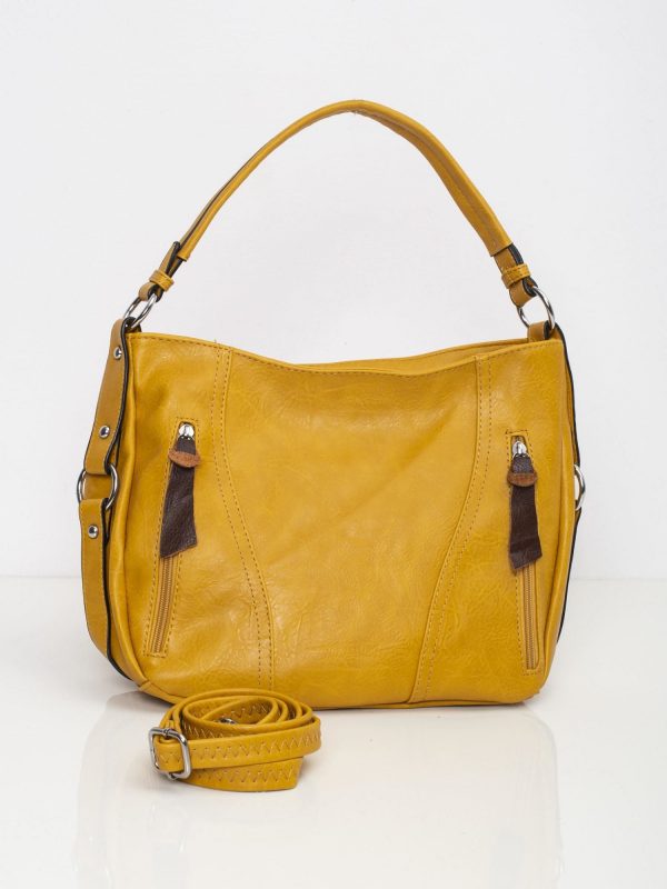 Yellow City Bag with Detachable Strap