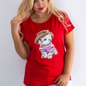 Red T-shirt Glory PLUS SIZE