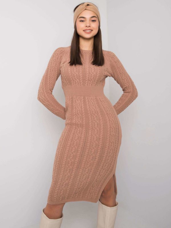 Camel knit dress Ellada RUE PARIS