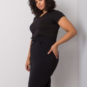 Andreia Black Plus Size Cotton Skirt