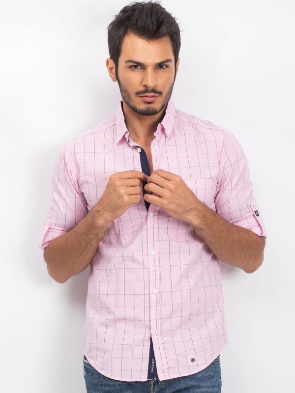 Bounjour Men's Light Pink Shirt