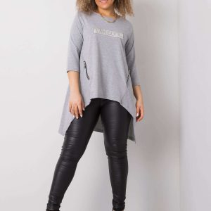 Grey melange blouse Connie