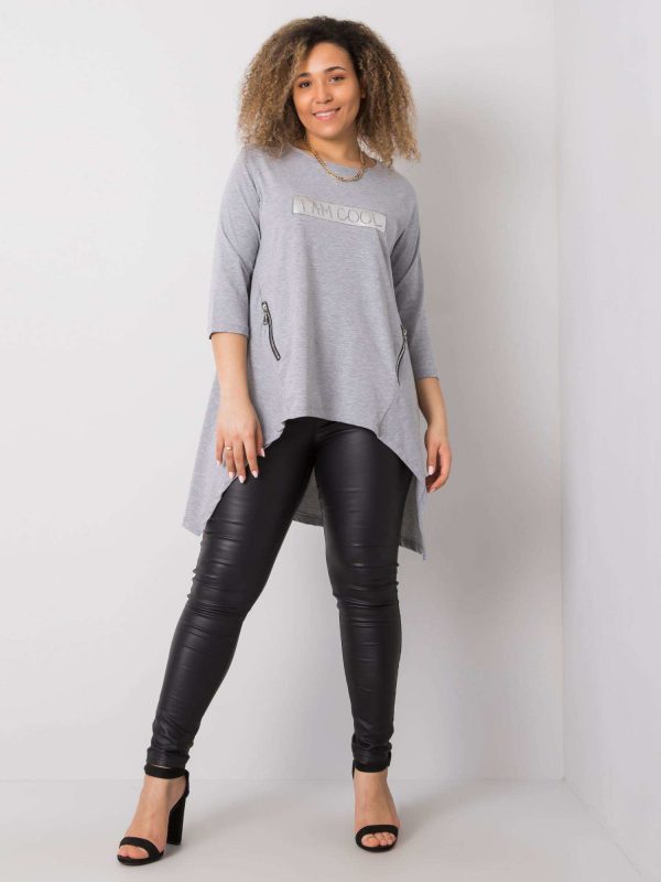 Grey melange blouse Connie