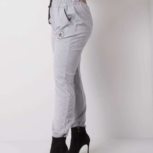 Grey melange plus size pants Judith