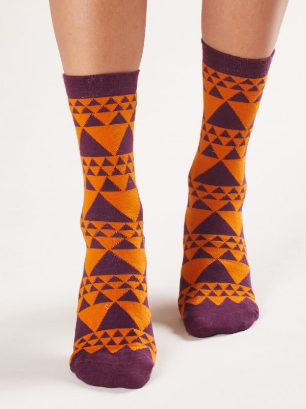 Orange-purple women's socks