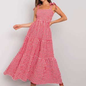 Michel's red checkered dress RUE PARIS